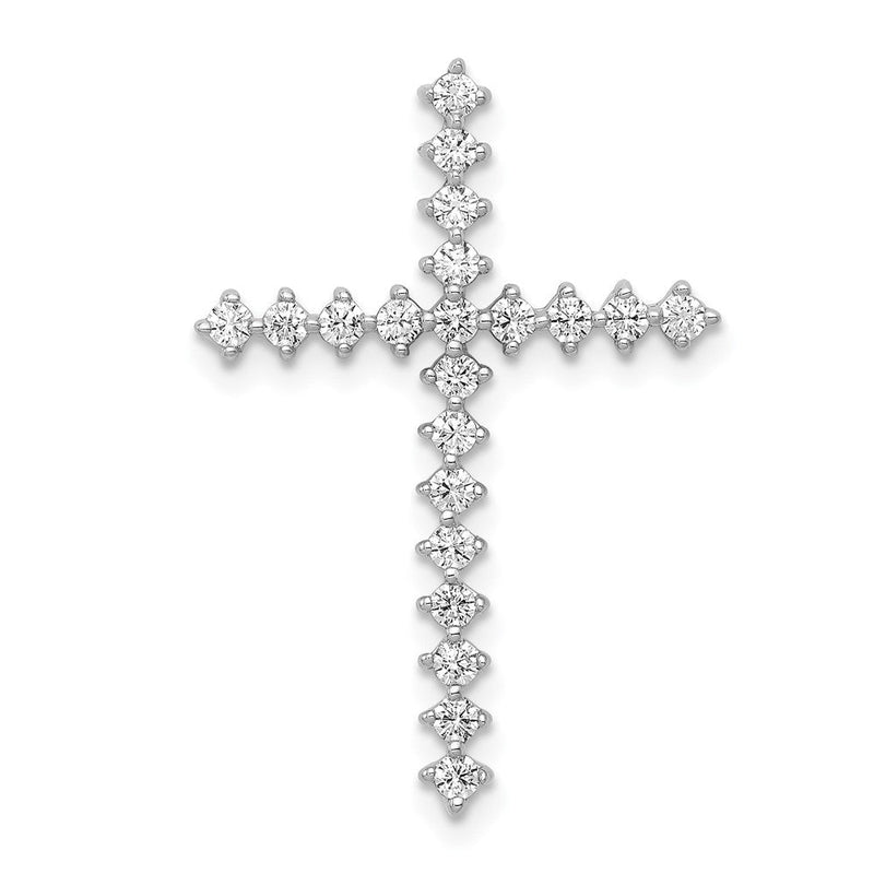 14K Weißgold Kreuz-Anhänger mit Laborgezüchtetem Diamant VS/SI FGH