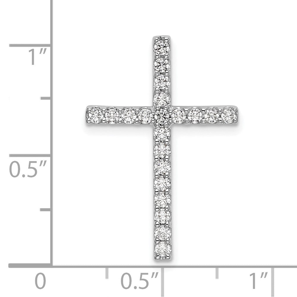 10k Weißgold Kreuz-Kettenanhänger mit 0,5 ct. im Labor gezüchteten Diamanten, VS/SI+ G+, zum Gleiten