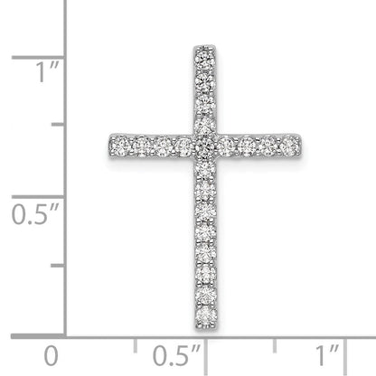10k Weißgold Kreuz-Kettenanhänger mit 0,5 ct. im Labor gezüchteten Diamanten, VS/SI+ G+, zum Gleiten