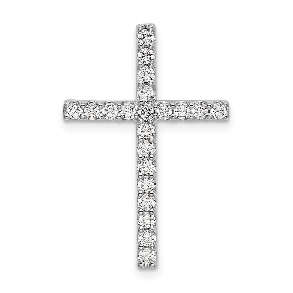 10k Weißgold Kreuz-Kettenanhänger mit 0,5 ct. im Labor gezüchteten Diamanten, VS/SI+ G+, zum Gleiten