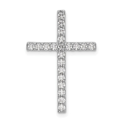 10k Weißgold Kreuz-Kettenanhänger mit 0,5 ct. im Labor gezüchteten Diamanten, VS/SI+ G+, zum Gleiten