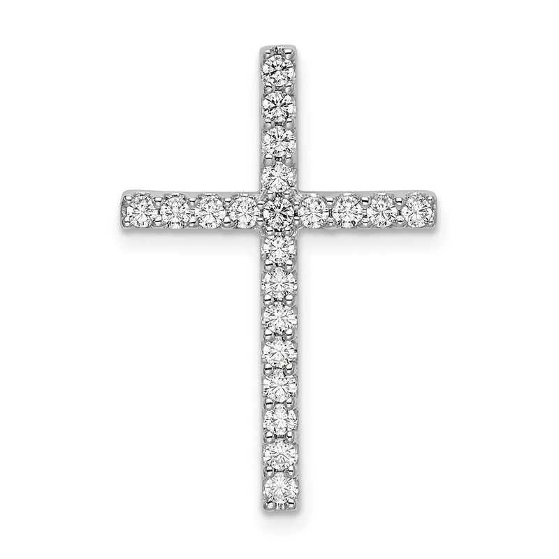 10k Weißgold Kreuz-Kettenanhänger mit 0,5 ct. im Labor gezüchteten Diamanten, VS/SI+ G+, zum Gleiten