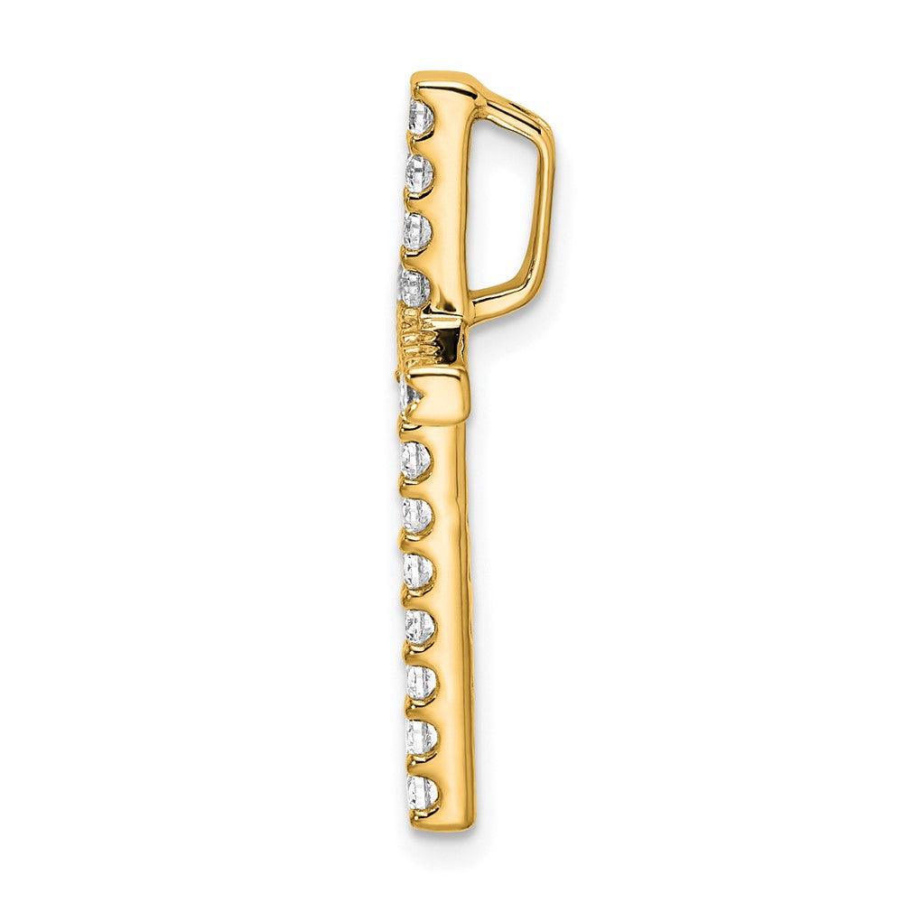 10K Gelbgold Kreuz-Ketten-Gleitanhänger mit 0,5 ct. laborgezüchtetem Diamant VS/SI+ G+