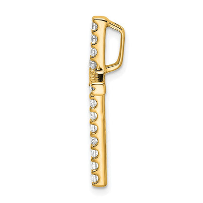 10K Gelbgold Kreuz-Ketten-Gleitanhänger mit 0,5 ct. laborgezüchtetem Diamant VS/SI+ G+