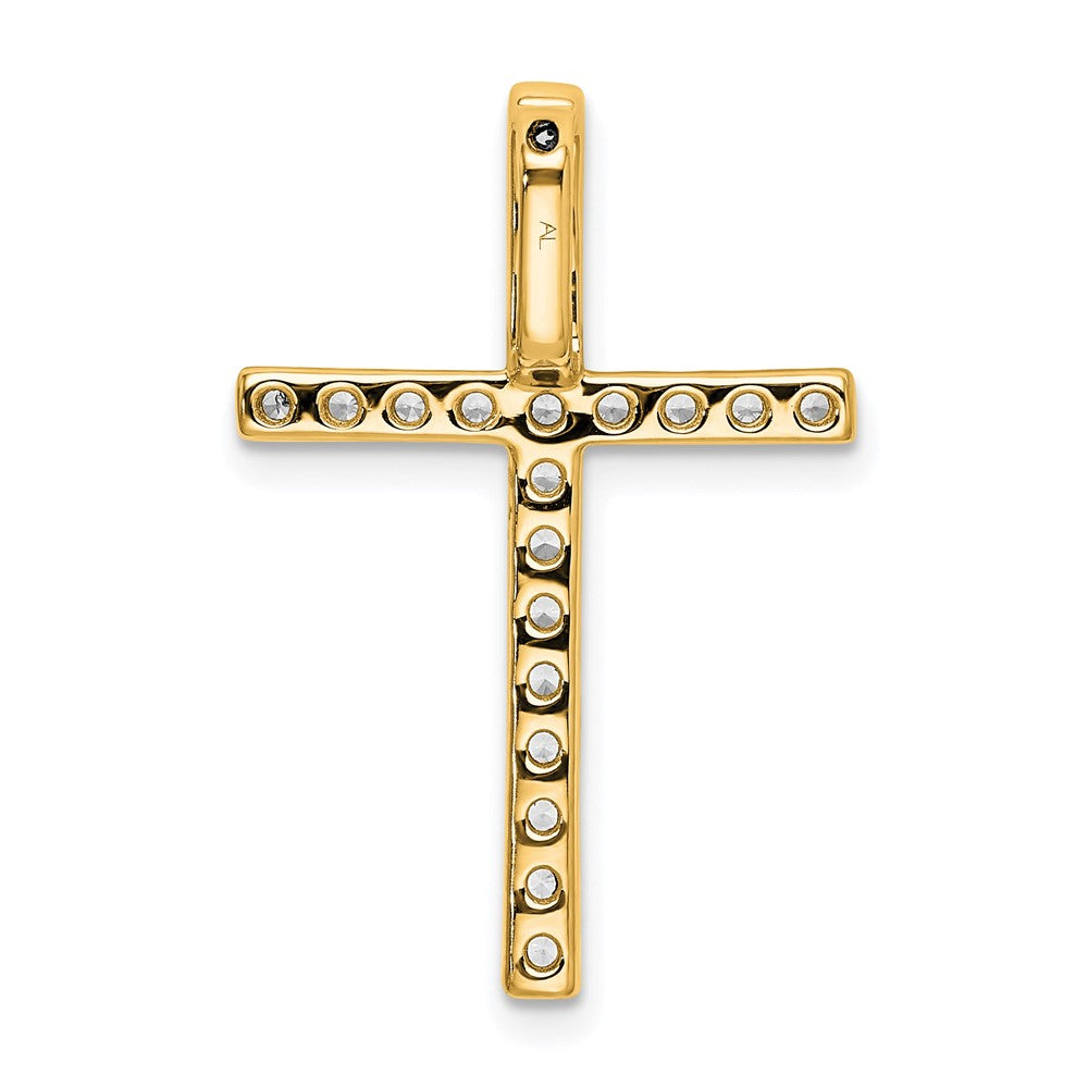 10K Gelbgold Kreuz-Ketten-Gleitanhänger mit 0,5 ct. laborgezüchtetem Diamant VS/SI+ G+
