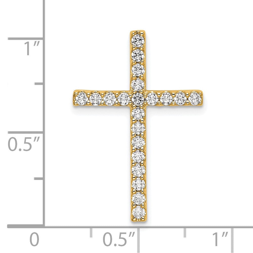 10K Gelbgold Kreuz-Ketten-Gleitanhänger mit 0,5 ct. laborgezüchtetem Diamant VS/SI+ G+