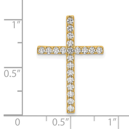 10K Gelbgold Kreuz-Ketten-Gleitanhänger mit 0,5 ct. laborgezüchtetem Diamant VS/SI+ G+