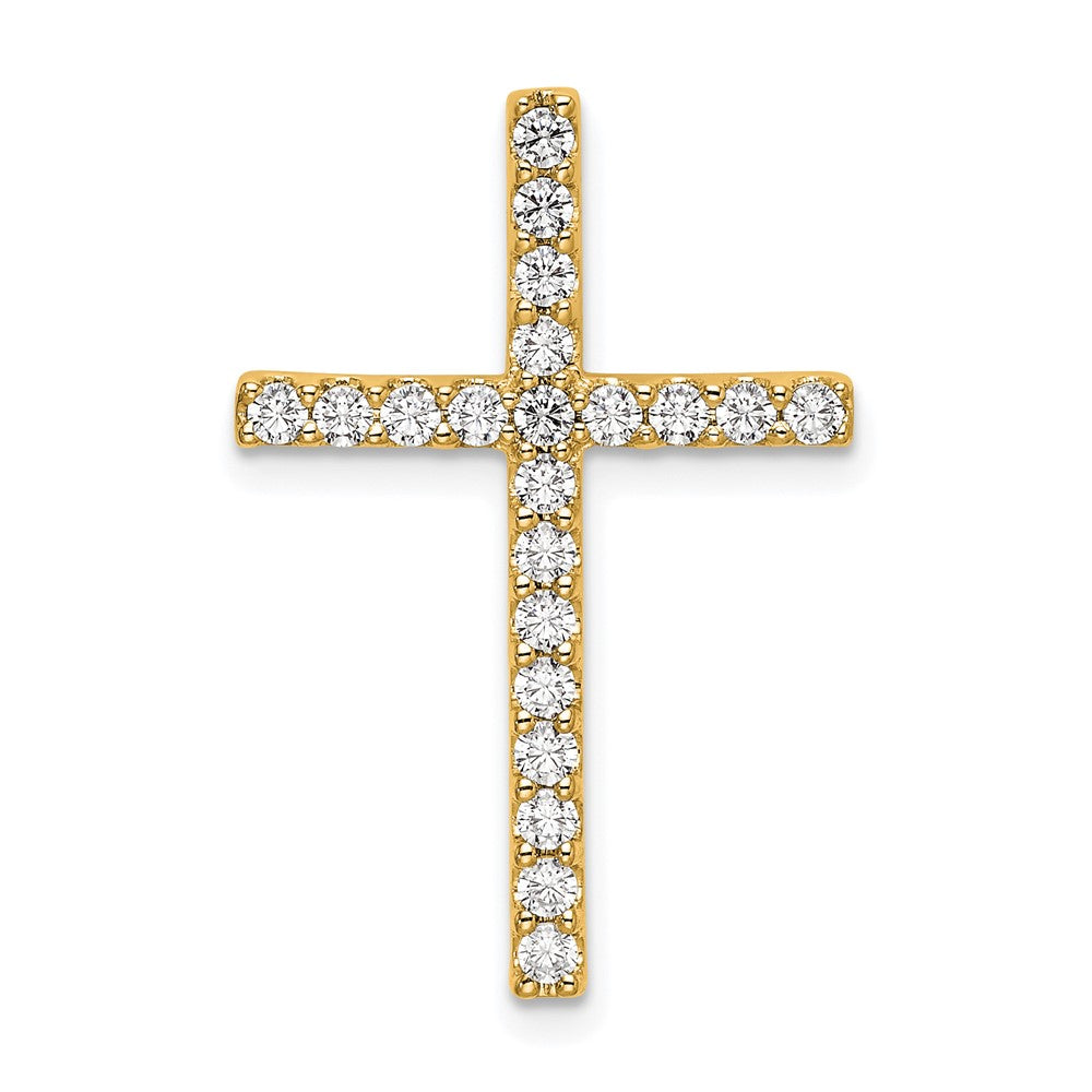 10K Gelbgold Kreuz-Ketten-Gleitanhänger mit 0,5 ct. laborgezüchtetem Diamant VS/SI+ G+