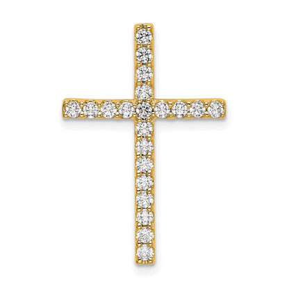 10K Gelbgold Kreuz-Ketten-Gleitanhänger mit 0,5 ct. laborgezüchtetem Diamant VS/SI+ G+