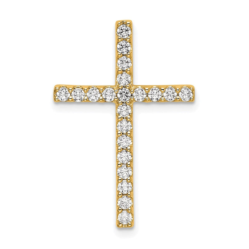 10K Gelbgold Kreuz-Ketten-Gleitanhänger mit 0,5 ct. laborgezüchtetem Diamant VS/SI+ G+