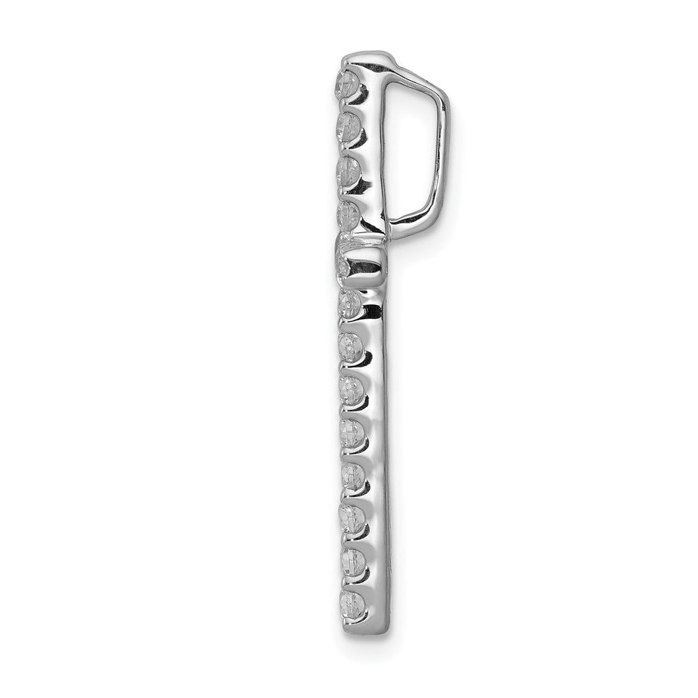 14K Weißgold Kreuz-Gleitanhänger mit 0,5 ct. Labor-gezüchteten Diamanten VS/SI+ G+ an Kette