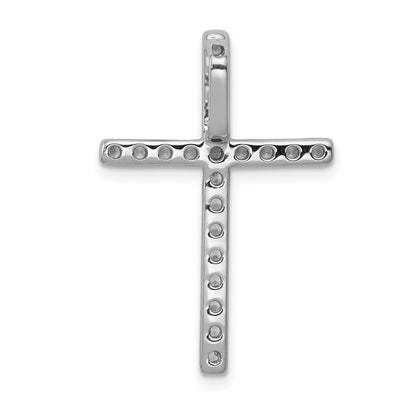 14K Weißgold Kreuz-Gleitanhänger mit 0,5 ct. Labor-gezüchteten Diamanten VS/SI+ G+ an Kette