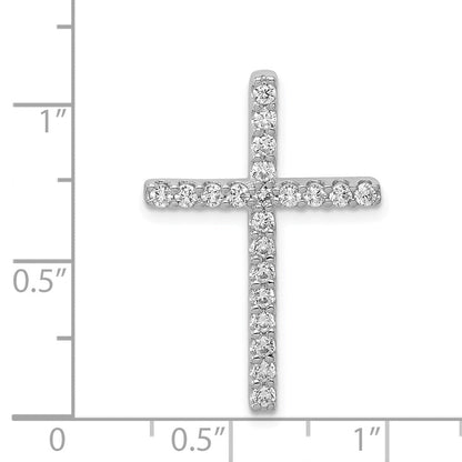 14K Weißgold Kreuzanhänger mit echten Diamanten