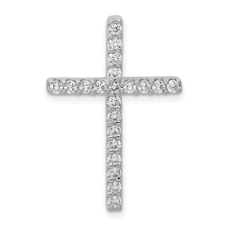 14K Weißgold Kreuzanhänger mit echten Diamanten