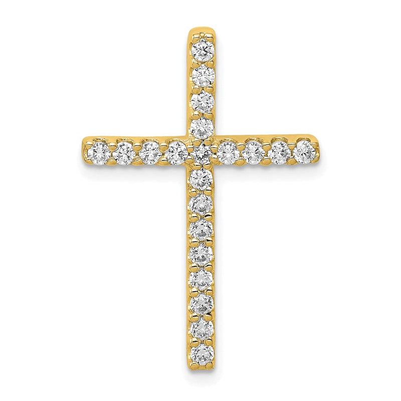 14K Gelbgold 0,5 ct. Laborgezüchteter Diamant VS/SI+ G+ Kreuz-Ketten-Gleitanhänger
