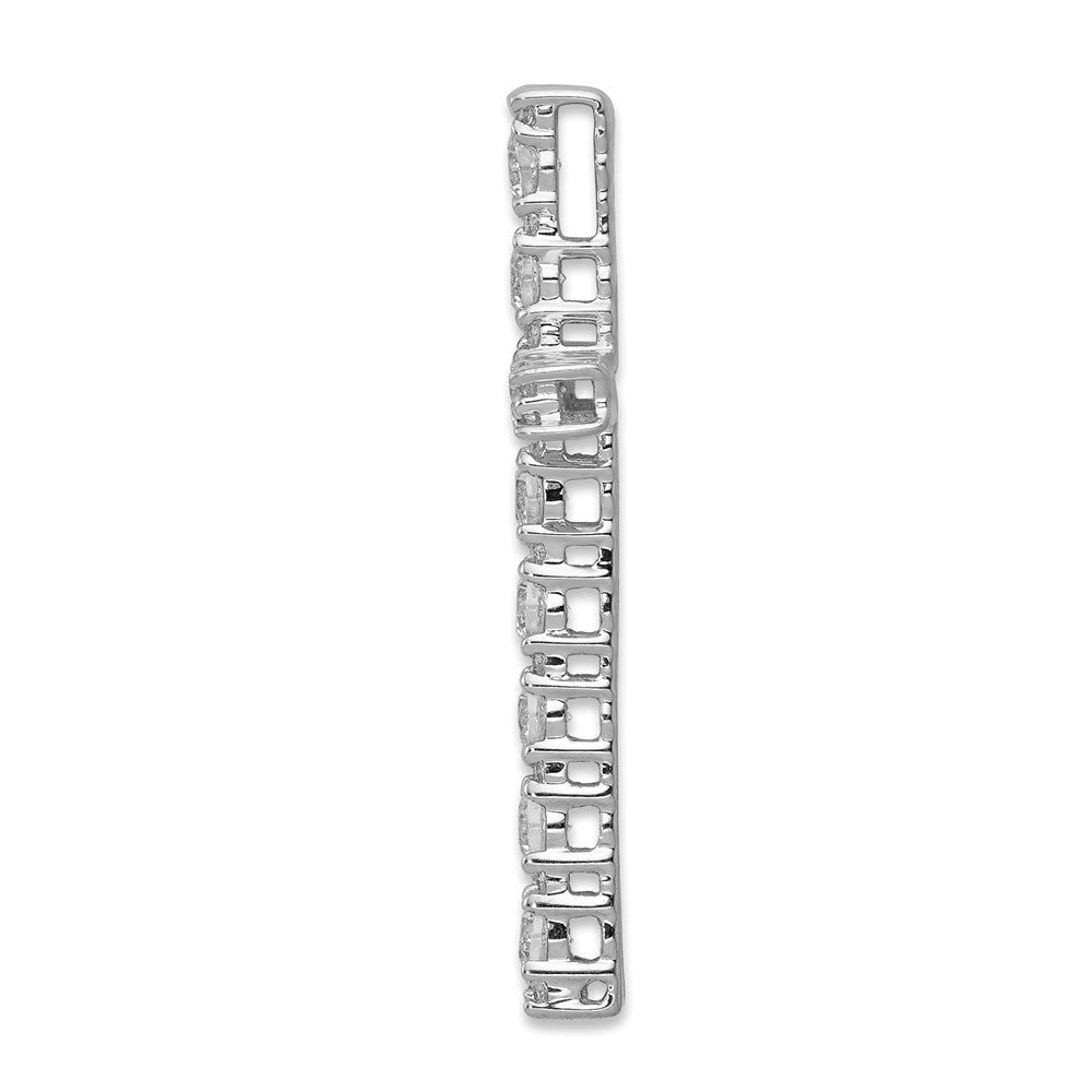 14 Karat Weißgold Echtdiamant-Kreuzanhänger (Lateinisches Kreuz)