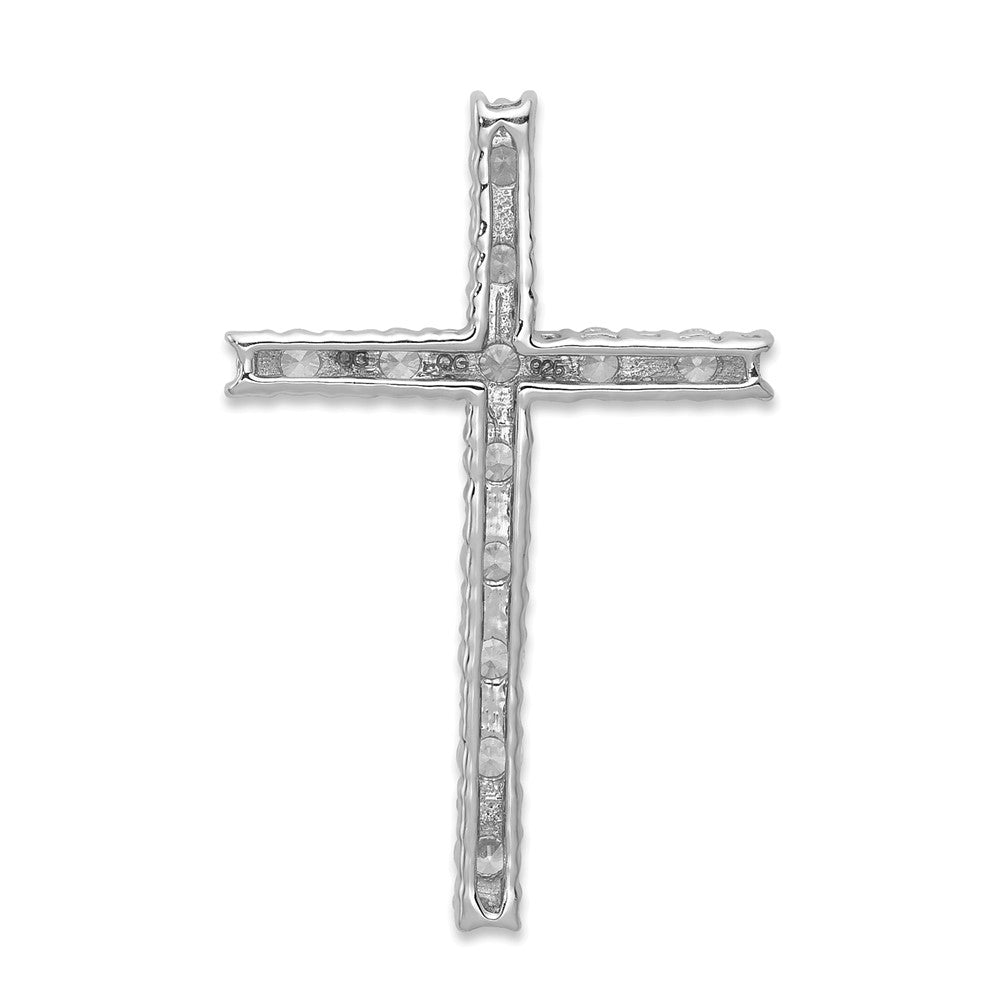 14 Karat Weißgold Echtdiamant-Kreuzanhänger (Lateinisches Kreuz)