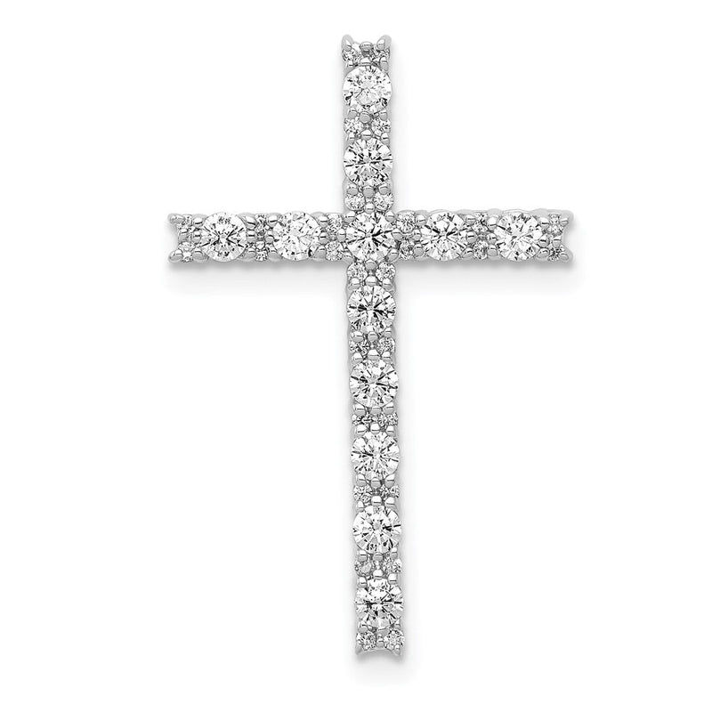 14K Weißgold Kreuz-Gleitanhänger mit 0,5 ct. Laborgezüchteten Diamanten VS/SI+ G+