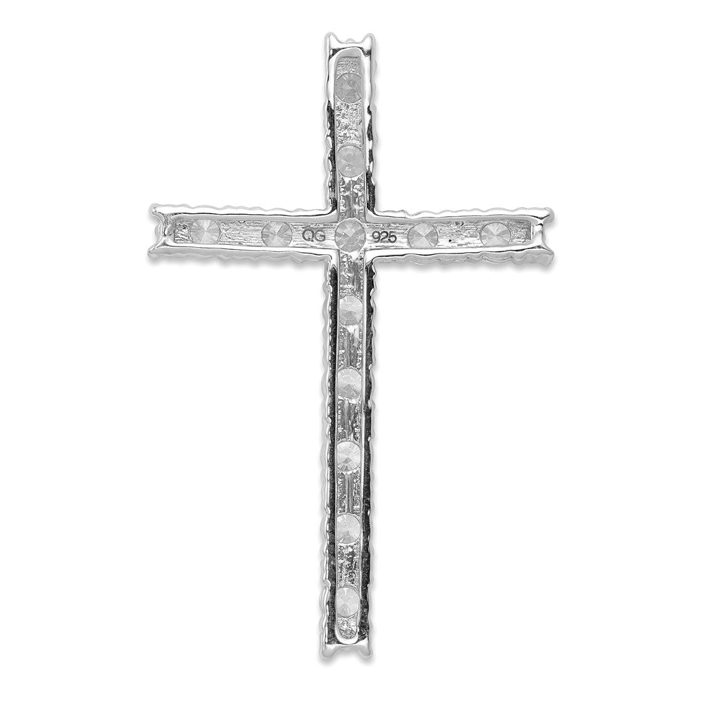 Anhänger Lateinisches Kreuz mit echtem Diamant aus 14K Weißgold