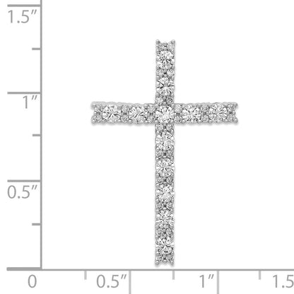 Anhänger Lateinisches Kreuz mit echtem Diamant aus 14K Weißgold