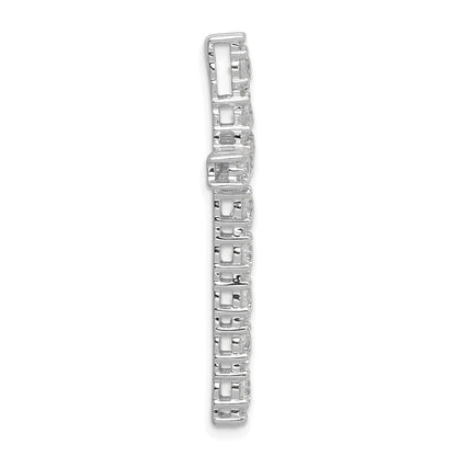 14K Weißgold 1 ct. laborgezüchteter Diamant VS/SI+ G+ Kreuz-Ketten-Gleitanhänger