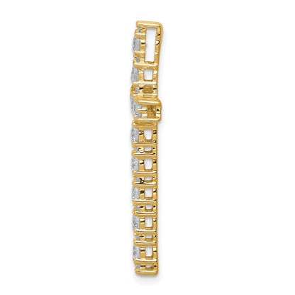 10K Gelbgold 1 ct. Laborgezüchteter Diamant VS/SI+ G+ Kreuz-Ketten-Gleitanhänger