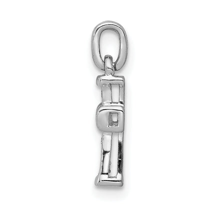10K Weißgold 10K Klein 1/20ct. Diamant Lateinisch Kreuz Anhänger