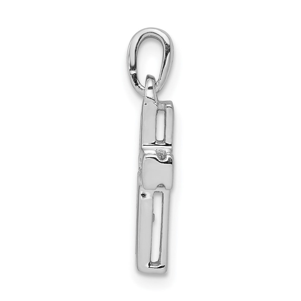 14K Weißgold Anhänger mit lateinischem Kreuz und 0,16 ct. echtem Diamanten