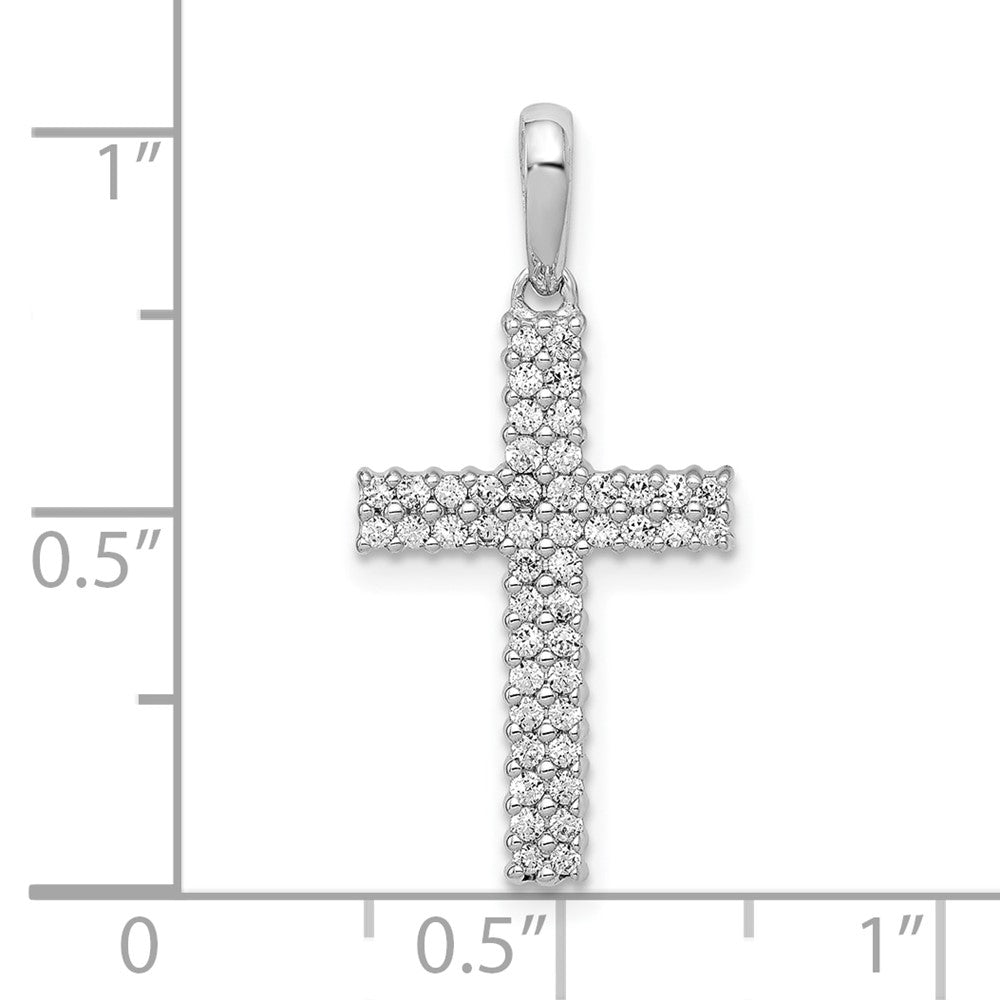 10K Weißgold 10K 1/4ct. Diamant Kreuz Anhänger
