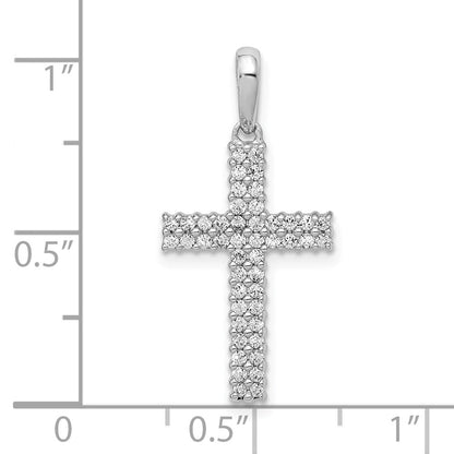 10K Weißgold 10K 1/4ct. Diamant Kreuz Anhänger