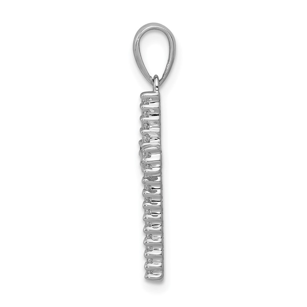 14K Weißgold Kreuzanhänger mit 0,25 ct. echten Diamanten
