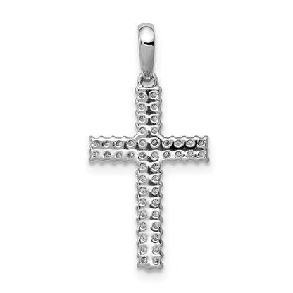14K Weißgold Kreuzanhänger mit 0,25 ct. echten Diamanten