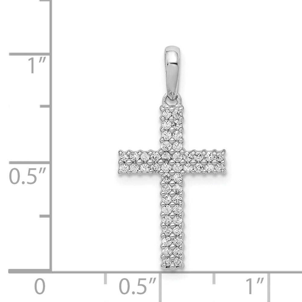 14K Weißgold Kreuzanhänger mit 0,25 ct. echten Diamanten