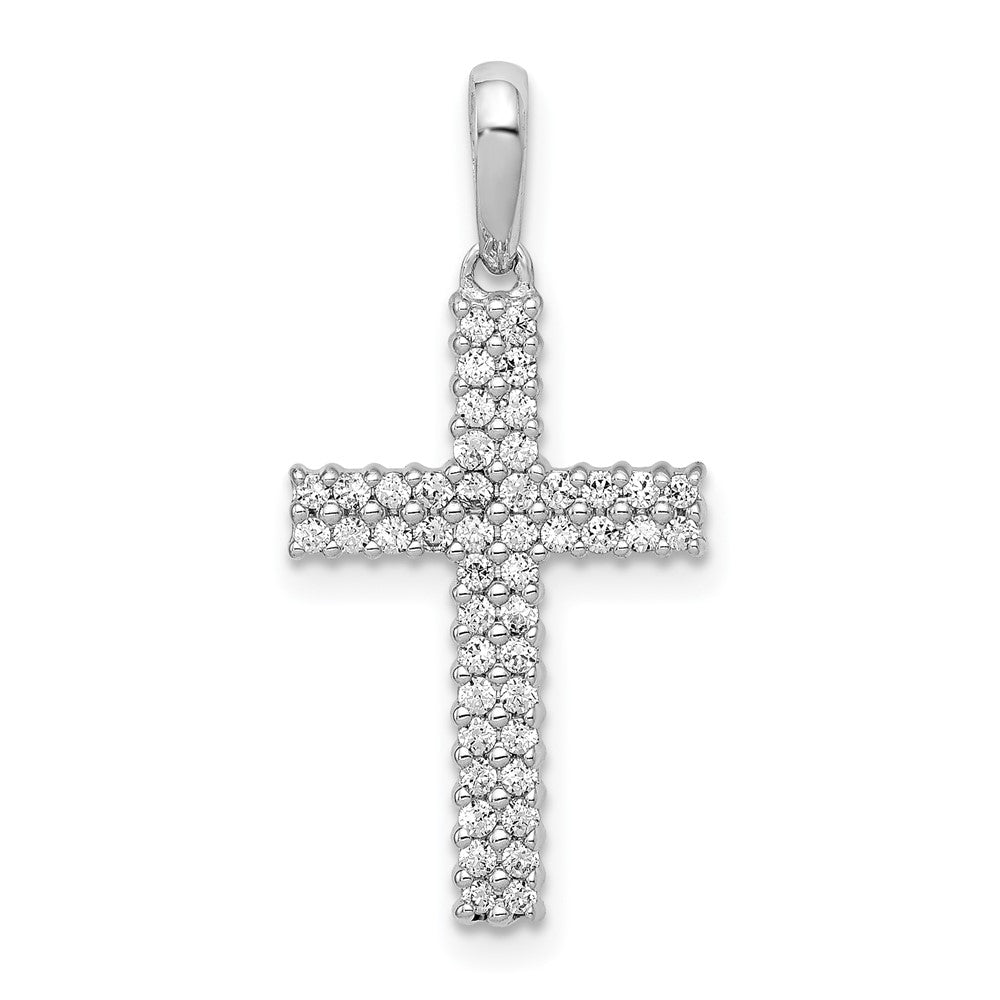14K Weißgold Kreuzanhänger mit 0,25 ct. echten Diamanten