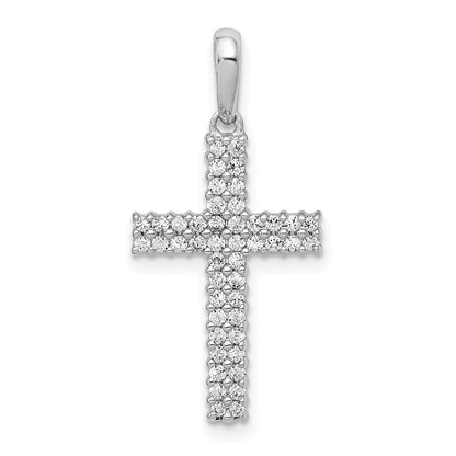 14K Weißgold Kreuzanhänger mit 0,25 ct. echten Diamanten