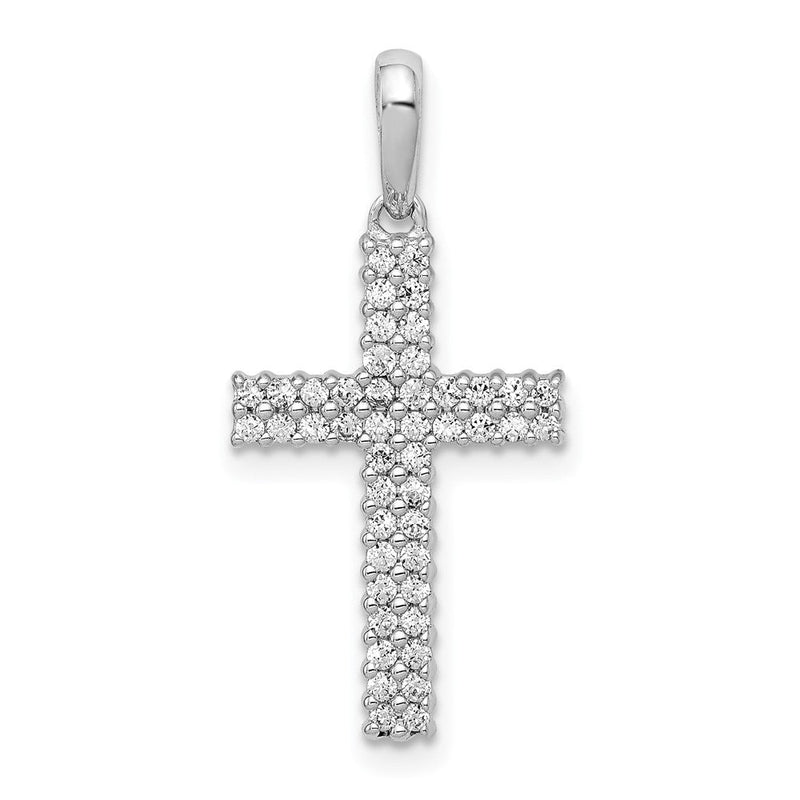 14K Weißgold Kreuzanhänger mit 0,25 ct. echten Diamanten
