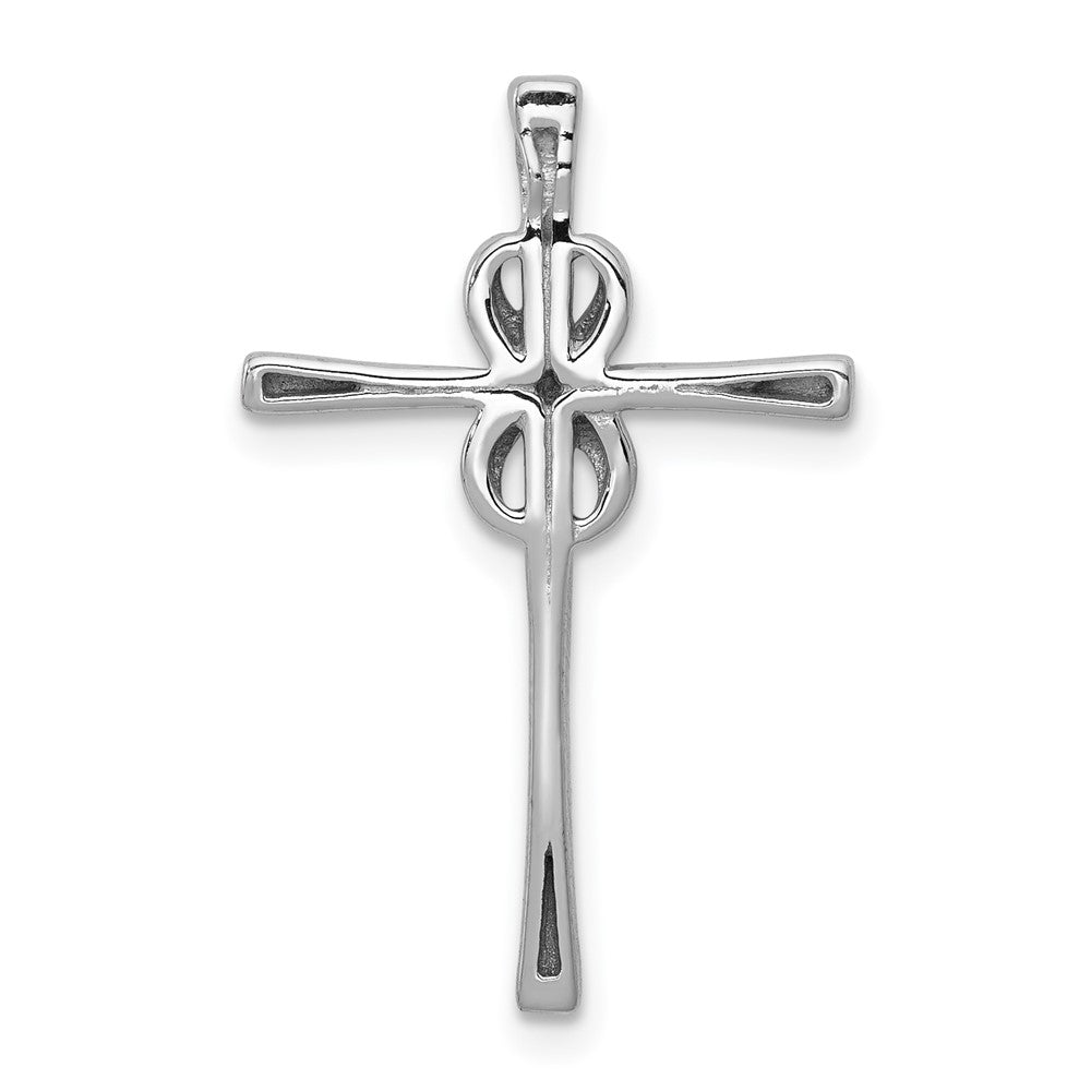 14K Weißgold.03ct. Echt Diamant Unendlichkeit Kreuz Kette Anhänger