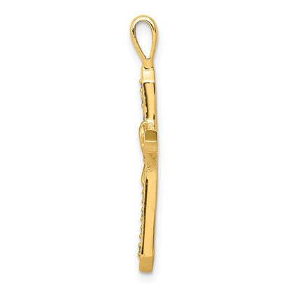 14K Gelbgold AA 0,10 ct. Echter Diamant Herz-Kreuz-Anhänger