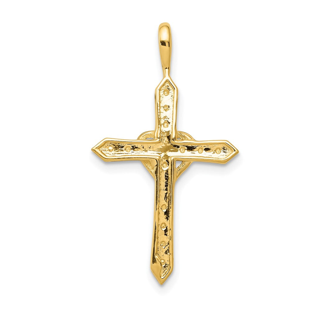 14K Gelbgold AA 0,10 ct. Echter Diamant Herz-Kreuz-Anhänger