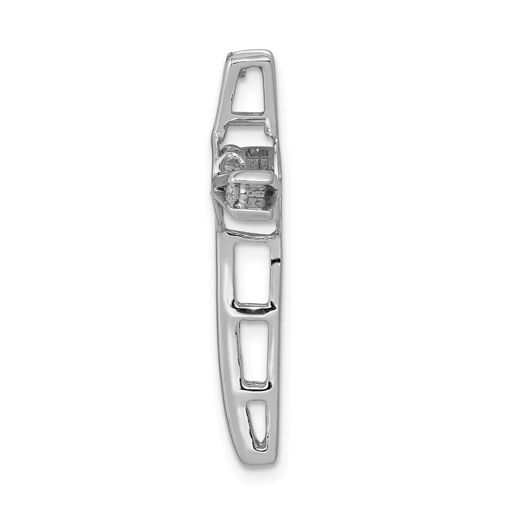 14K Weißgold 1/15ct. Lebhaft Moving Echt Diamant Kreuz Kette Anhänger