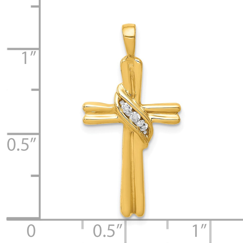 10K Gelbgold 10K Aa Diamant Kreuz Anhänger