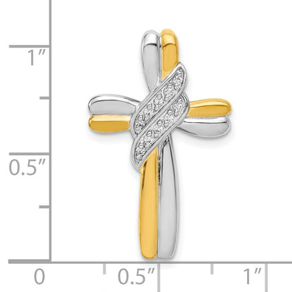 10K Bicolor 10K Diamant Kreuz Anhänger