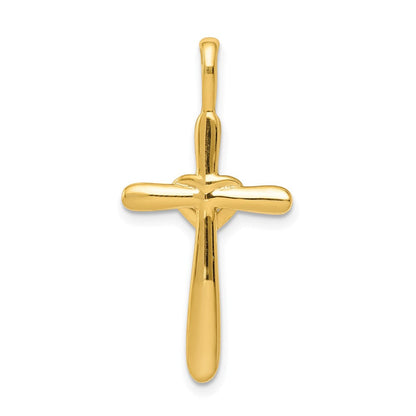 10K Gelbgold 10K Diamant Kreuz mit Herz Anhänger