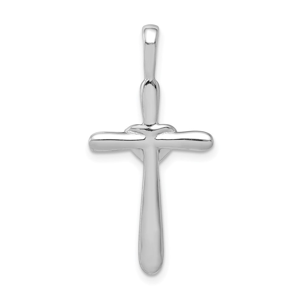 14K Weißgold Kreuz-Anhänger mit Herz und 0,10 ct. echten Diamanten