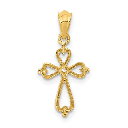 10K Gelbgold 10K Diamant Accented Kreuz Anhänger