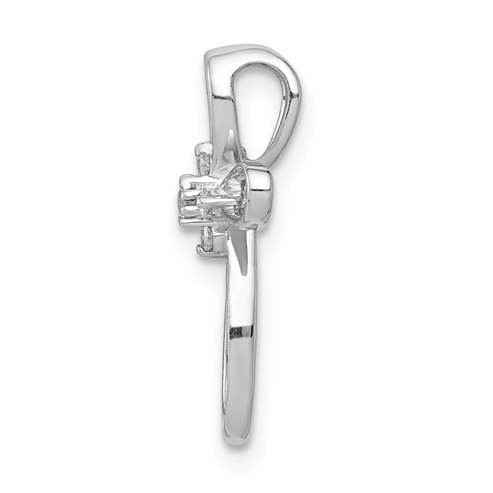 10K Weißgold 10K 1/20ct. Diamant Kreuz Kette Anhänger
