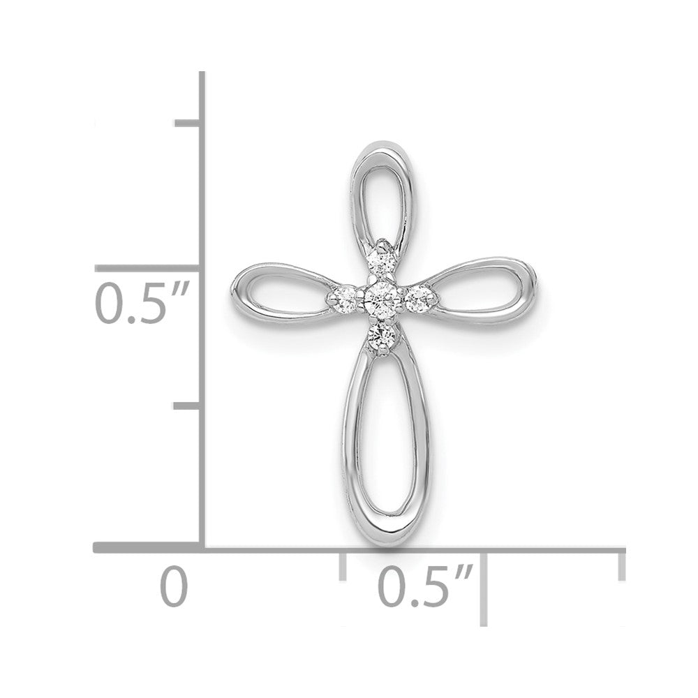 10K Weißgold 10K 1/20ct. Diamant Kreuz Kette Anhänger