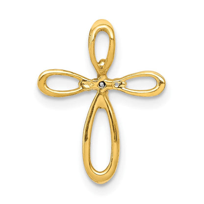 10K Gelbgold 10K Diamant Kreuz Anhänger