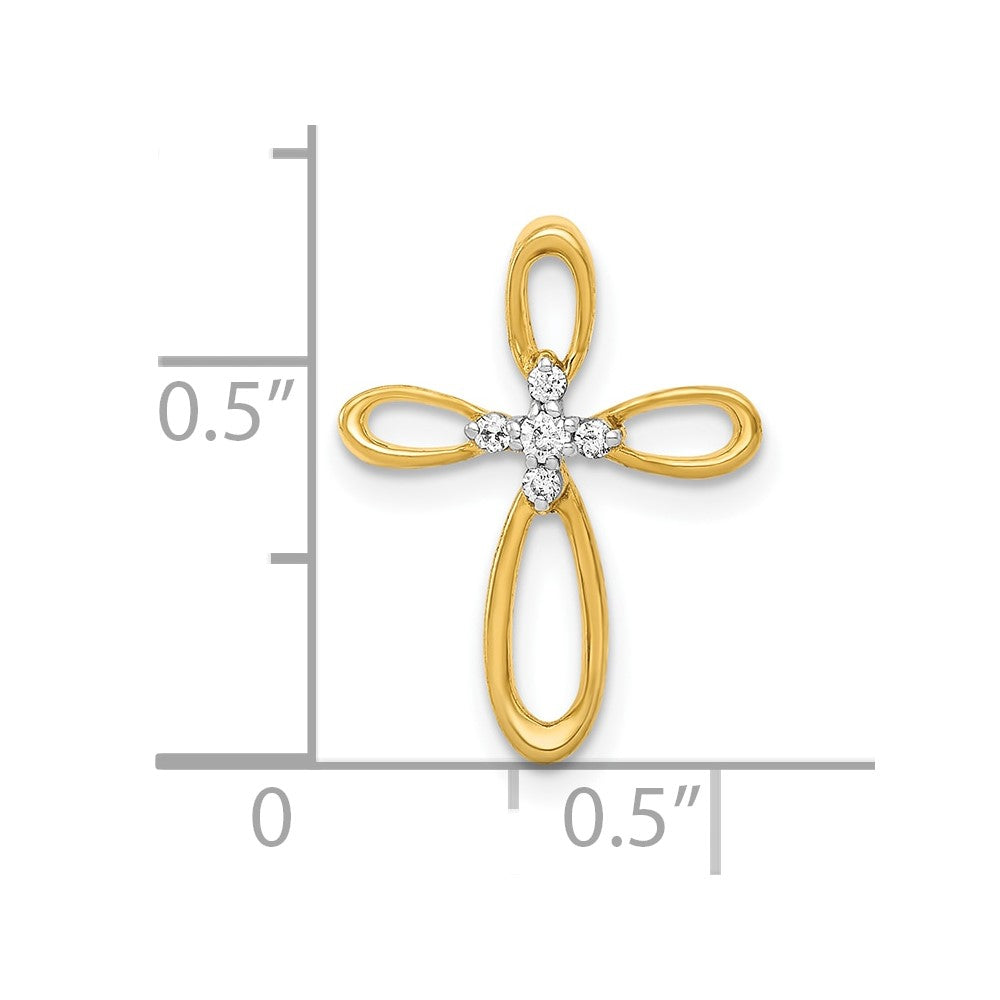 10K Gelbgold 10K Diamant Kreuz Anhänger