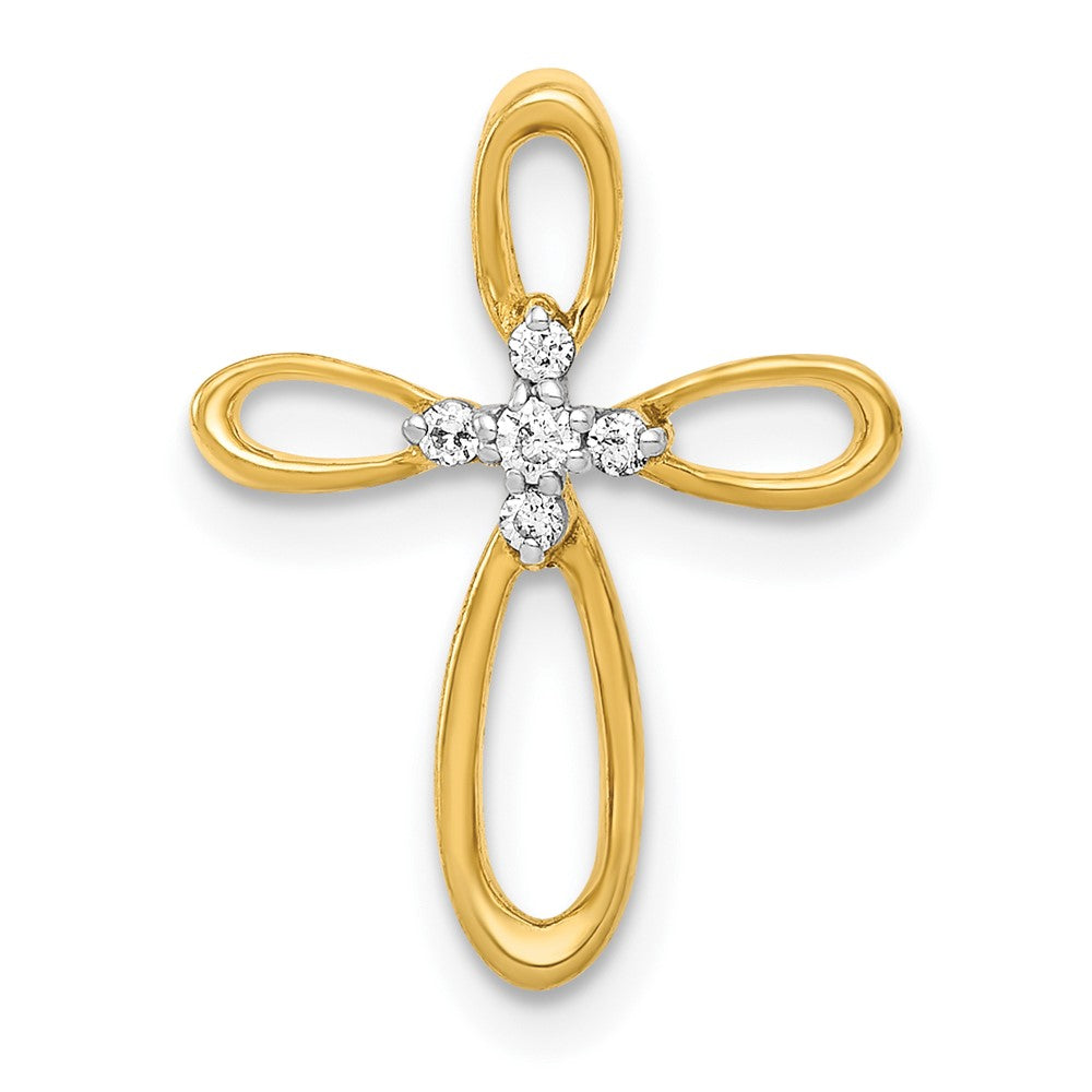 10K Gelbgold 10K Diamant Kreuz Anhänger